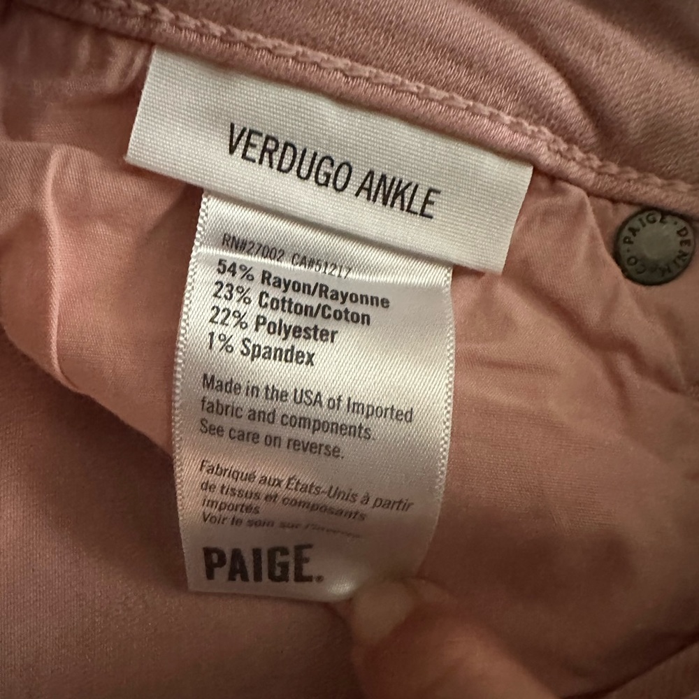 PAIGE Verdugo Ankle pants in Soft Pink - Picture 3 of 7